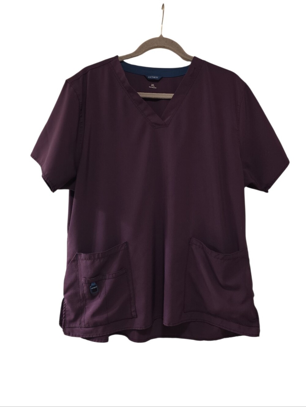 Carhartt, Scrub Top, Work Force, Purple, Stretcy, 4 Front Pockets, Women's Sz XL